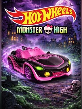 Monster High Hot Wheels Ghoul Mobile 1:64 Diecast Pink Black Mattel | Car